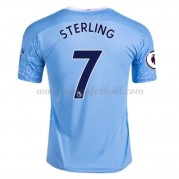 Billige Manchester City 2020-21 Raheem Sterling 7 Fotballdrakter Hjemmedraktsett Kortermet..